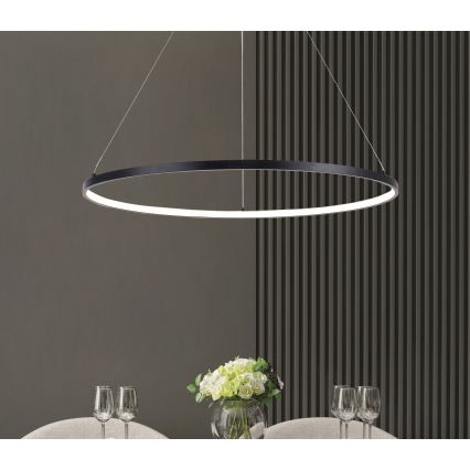 Zuma Line - LED luster na sajli LED/28W/230V 3000/4000/6000K, prečnik 60 cm, crna