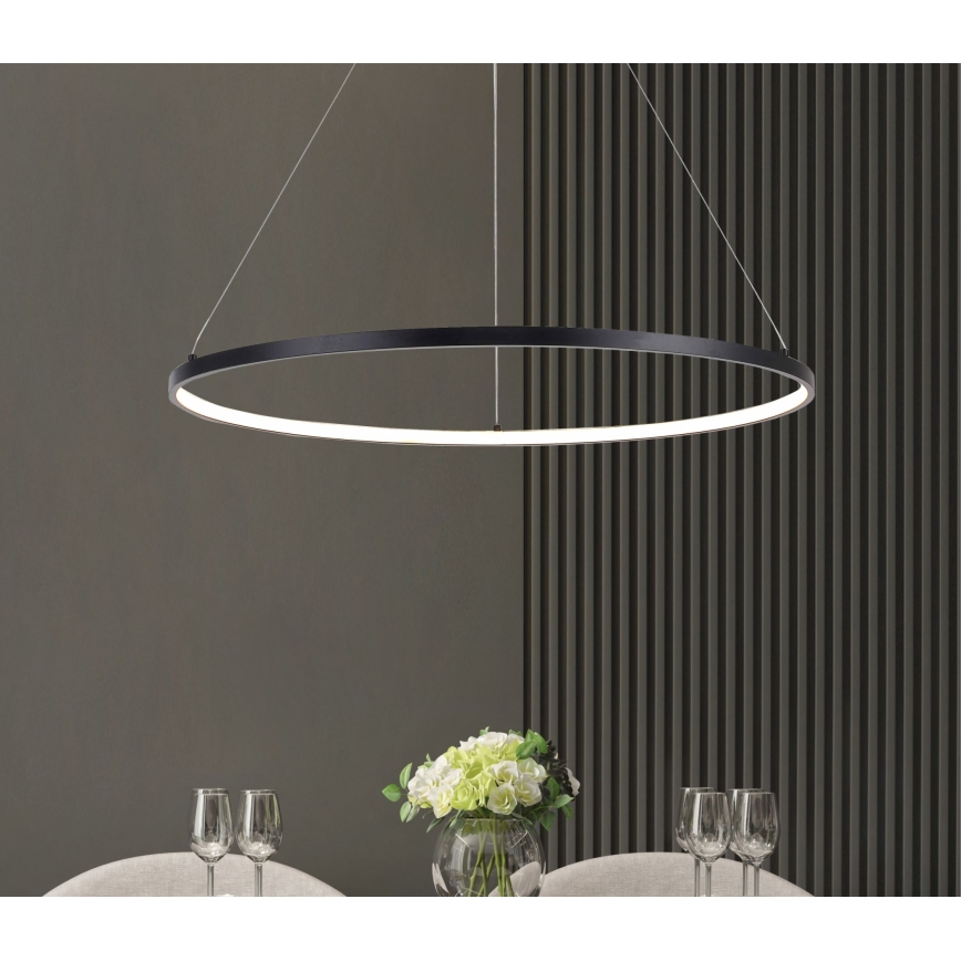 Zuma Line - LED luster na sajli LED/28W/230V 3000/4000/6000K, prečnik 60 cm, crna