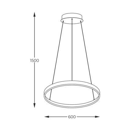 Zuma Line - LED luster na sajli LED/28W/230V 3000/4000/6000K, prečnik 60 cm, crna