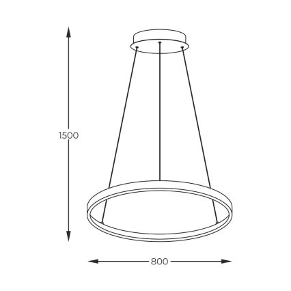 Zuma Line - LED luster na sajli LED/36W/230V 3000/4000/6000K Ø 80 cm crna