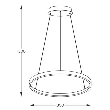 Zuma Line - LED luster na sajli LED/36W/230V 3000/4000/6000K, prečnik 80 cm, u zlatnoj boji