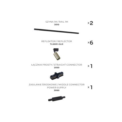 Zuma Line - Spot svetiljka za šinski sistem 6xGU10/35W/230V crna/zlatna