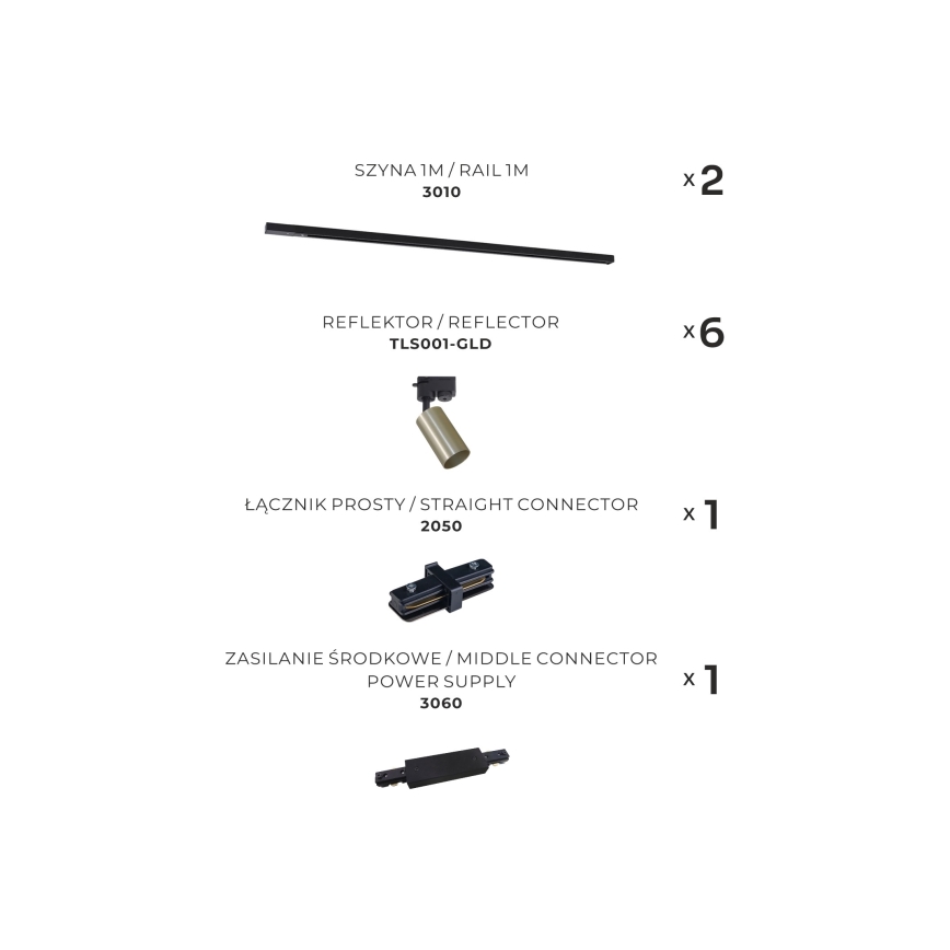 Zuma Line - Spot svetiljka za šinski sistem 6xGU10/35W/230V crna/zlatna