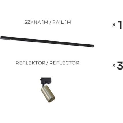 Zuma Line - Reflektor za šinski sistem 3xGU10/35W/230V crna/zlatna