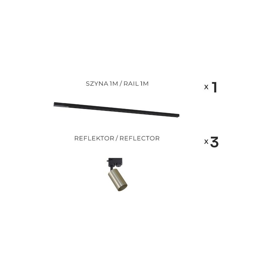 Zuma Line - Reflektor za šinski sistem 3xGU10/35W/230V crna/zlatna