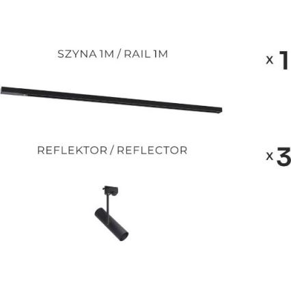 Zuma Line - Spot svetiljka za šinski sistem 3xGU10/35W/230V crna