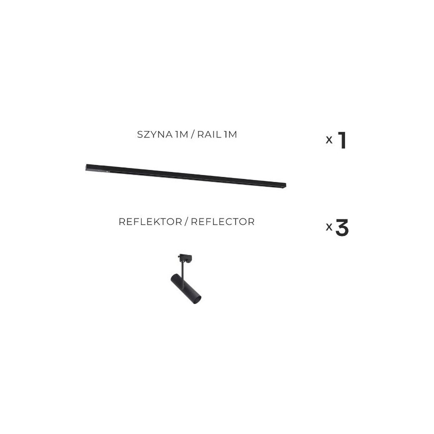 Zuma Line - Spot svetiljka za šinski sistem 3xGU10/35W/230V crna