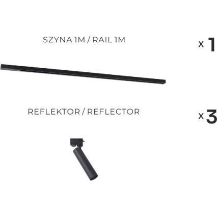 Zuma Line - Spot svetiljka za šinski sistem 3xGU10/35W/230V crna