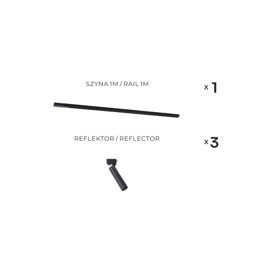 Zuma Line - Spot svetiljka za šinski sistem 3xGU10/35W/230V crna