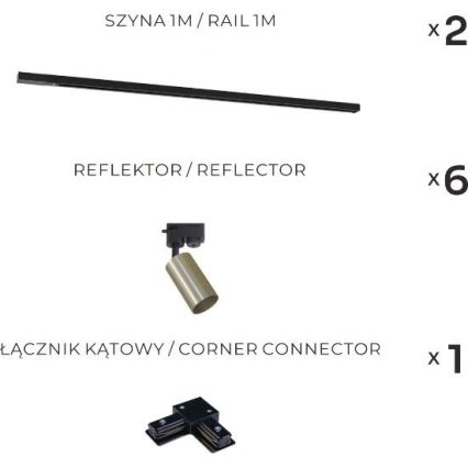 Zuma Line - Reflektor za šinski sistem 6xGU10/35W/230V crna/zlatna