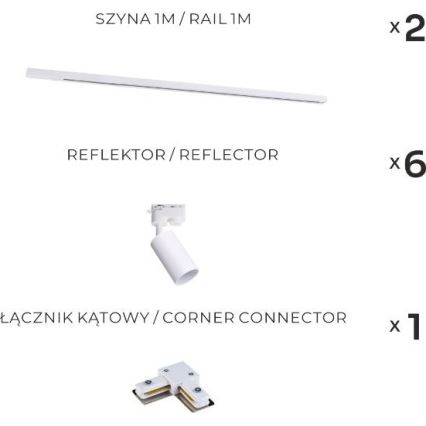 Zuma Line - Reflektor za šinski sistem 6xGU10/35W/230V bela