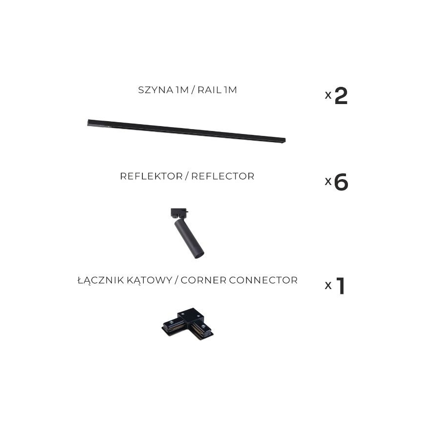 Zuma Line - Spot svetiljka u šinskom sistemu 6xGU10/35W/230V crna