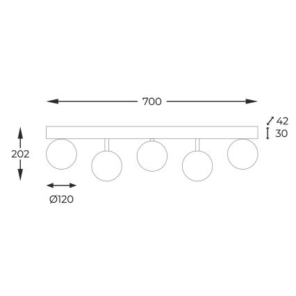 Zuma Line - Plafonski luster 5xG9/40W/230V