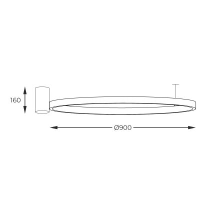 Zuma Line - LED stropno svetlo LED/40W/230V 3000/4000/6000K prečnik 90 cm crna