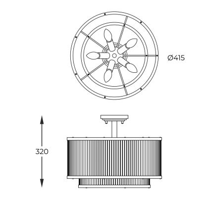 Zuma Line - Luster na šipci 5xE14/60W/230V sjajni hrom