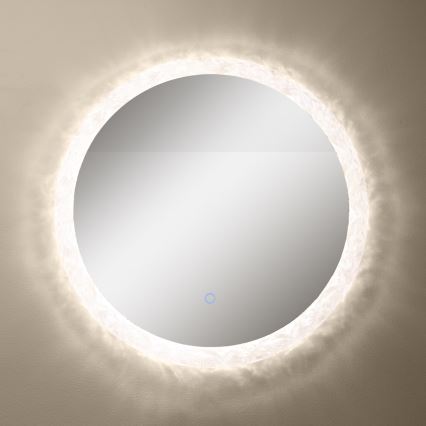 Zuma Line - LED kupatilsko zidno ogledalo sa LED pozadinskim osvetljenjem, 24 W, 230 V, 3000/4000/6000 K, prečnik 60 cm, IP44, sjajni hrom