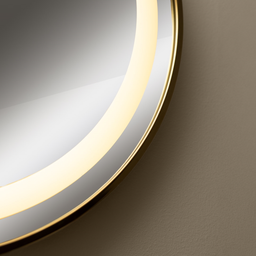 Zuma Line - LED zidno ogledalo za kupatilo sa pozadinskim LED osvetljenjem, 24W/230V, 3000/4000/6000K, prečnik 60 cm, IP44, zlatna