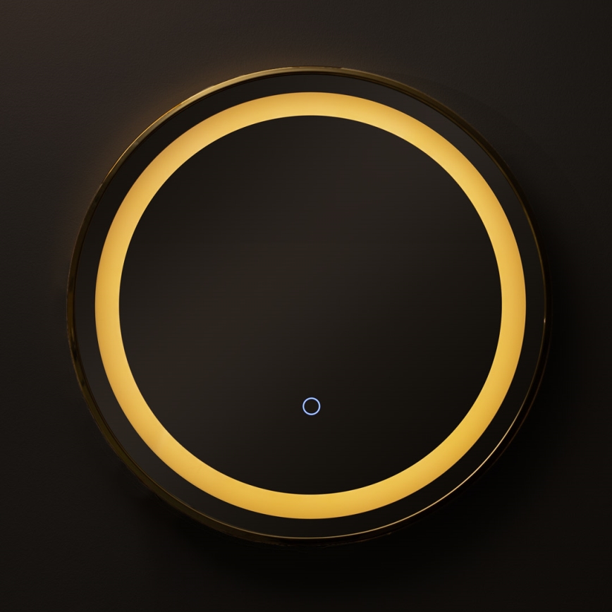 Zuma Line - LED zidno ogledalo za kupatilo sa pozadinskim LED osvetljenjem, 24W/230V, 3000/4000/6000K, prečnik 60 cm, IP44, zlatna