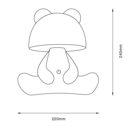 Zuma Line - LED prigušiva dečija stona lampa na dodir LED/3W/230V, model medo, ružičasta