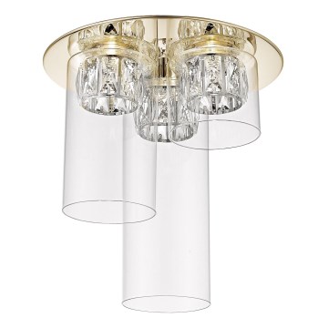 Zuma Line - LED kristalni prislonjeni plafonski luster 3xLED/5W/230V mesing