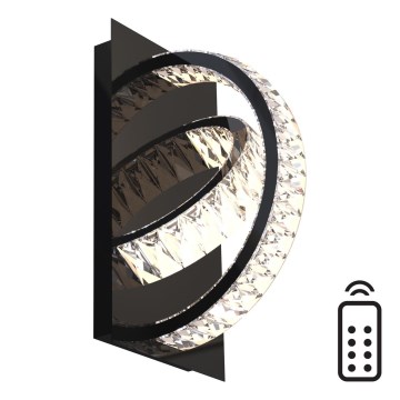Zuma Line - LED prigušiva kristalna zidna svetiljka LED/18W/230V 2700-6000K crna + daljinski upravljač