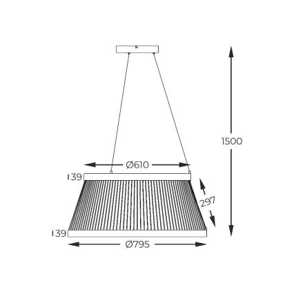 Zuma Line - LED prigušiva svetiljka na sajli LED/53W/230V 2700-6000K crna + daljinski upravljač