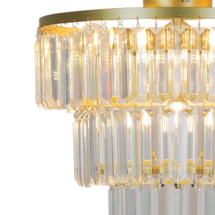 Zuma Line - Kristalni prislonjeni stropni luster 4xE14/40W/230V zlatni