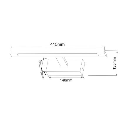 Zuma Line - LED rasveta za kupatilsko ogledalo LED/12W/230V 41 cm IP44 crna