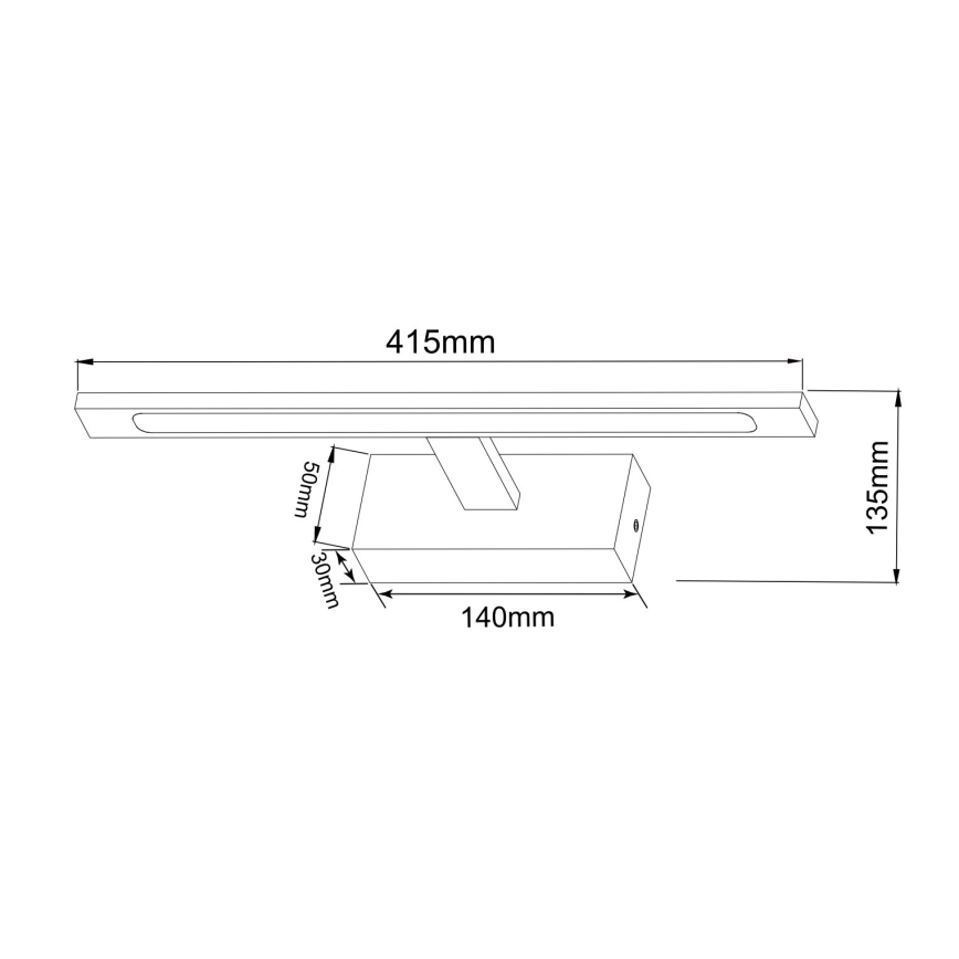 Zuma Line - LED rasveta za kupatilsko ogledalo LED/12W/230V 41 cm IP44 crna