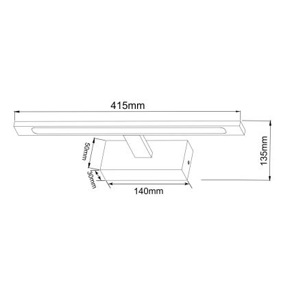 Zuma Line - LED osvetljenje za kupatilsko ogledalo LED/12W/230V 41 cm IP44 zlatna